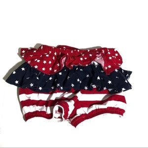 4th Of July Ruffle Butt Shorts Patriotic 9-12 MO